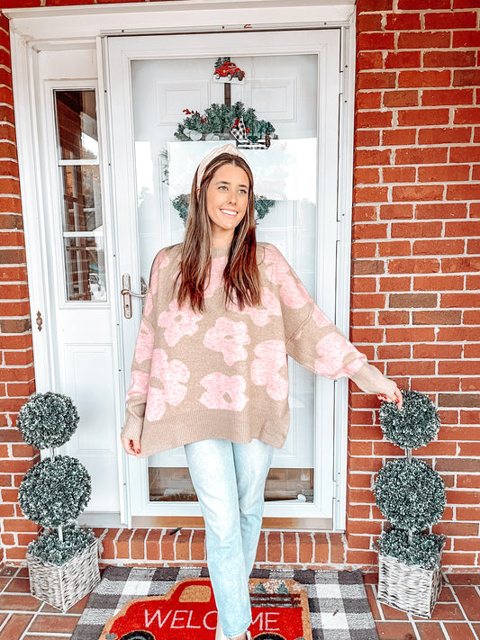 Pink Petals Sweater