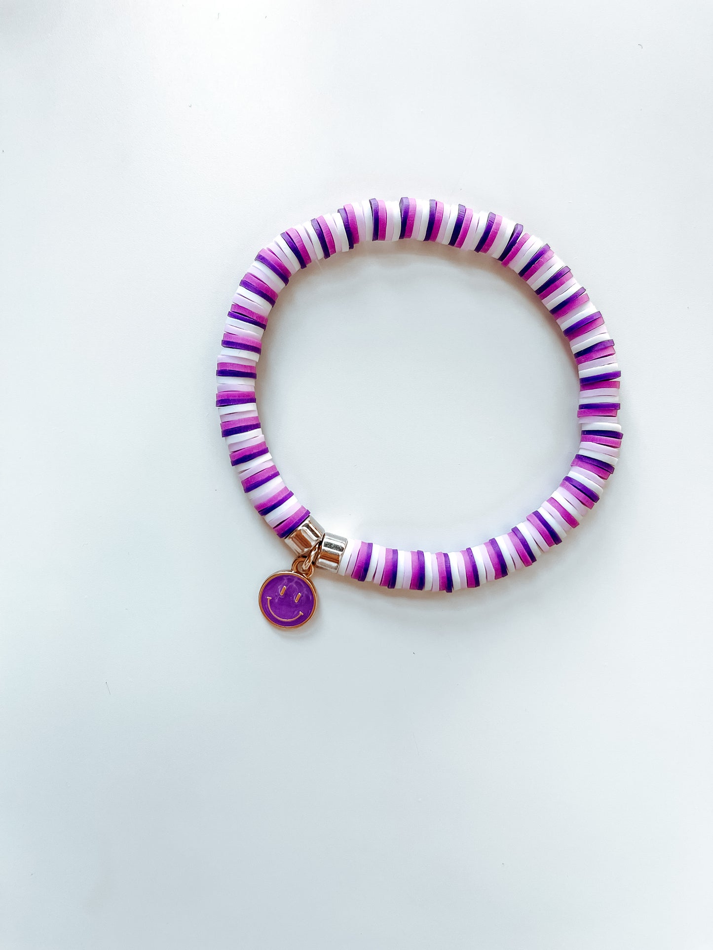 Smiley Charm Heishi Bracelet