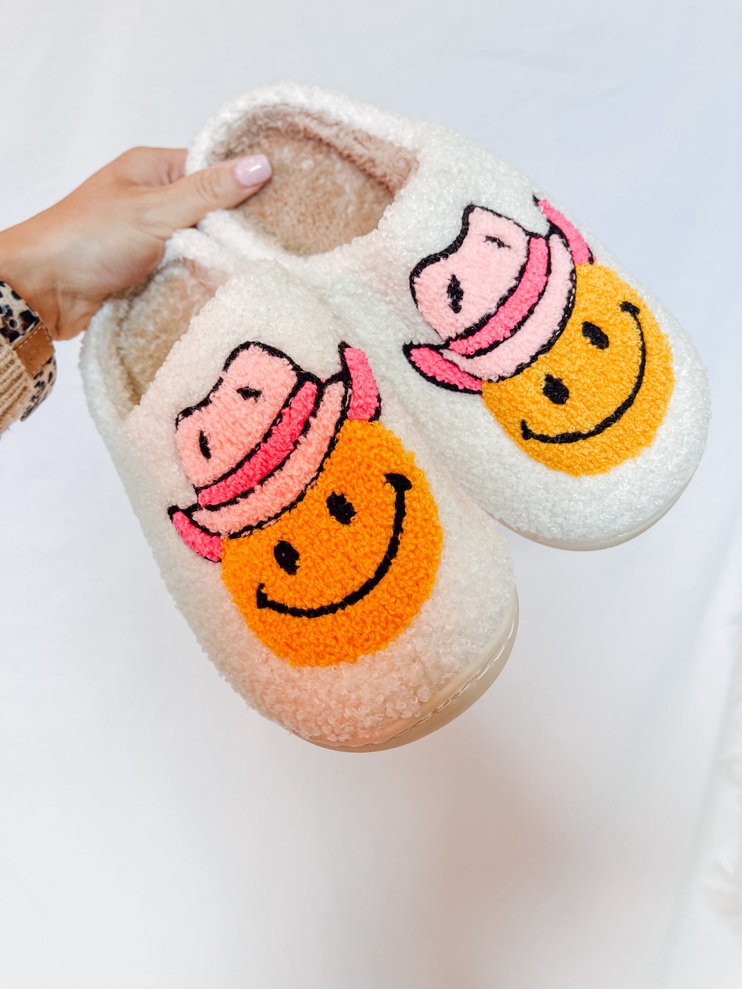 Cowgirl Smiley Face Slippers