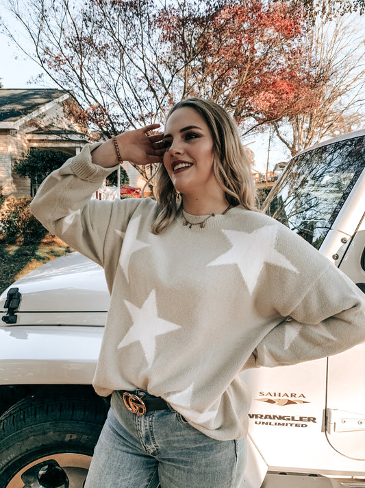 Star Print Sweater