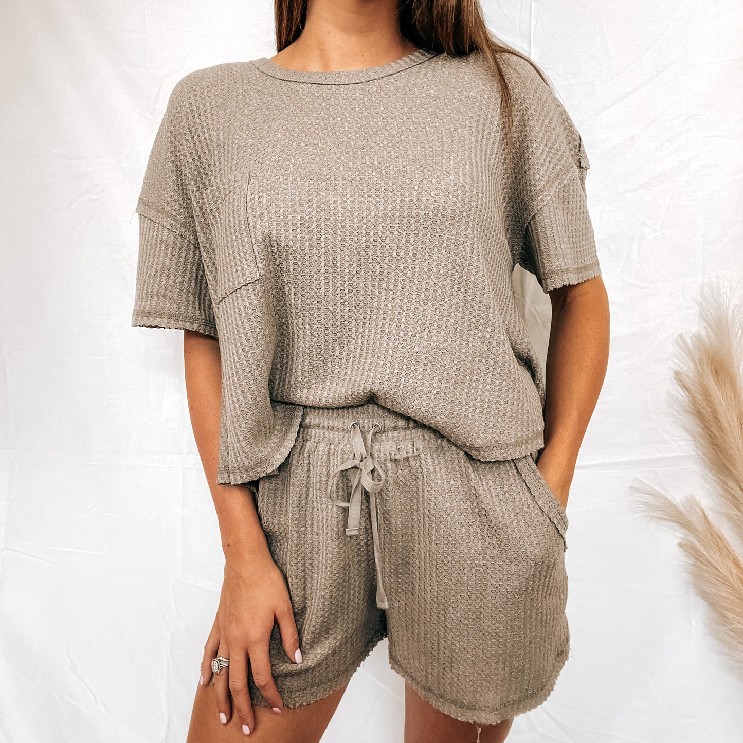 Waffle Knit Lounge Set