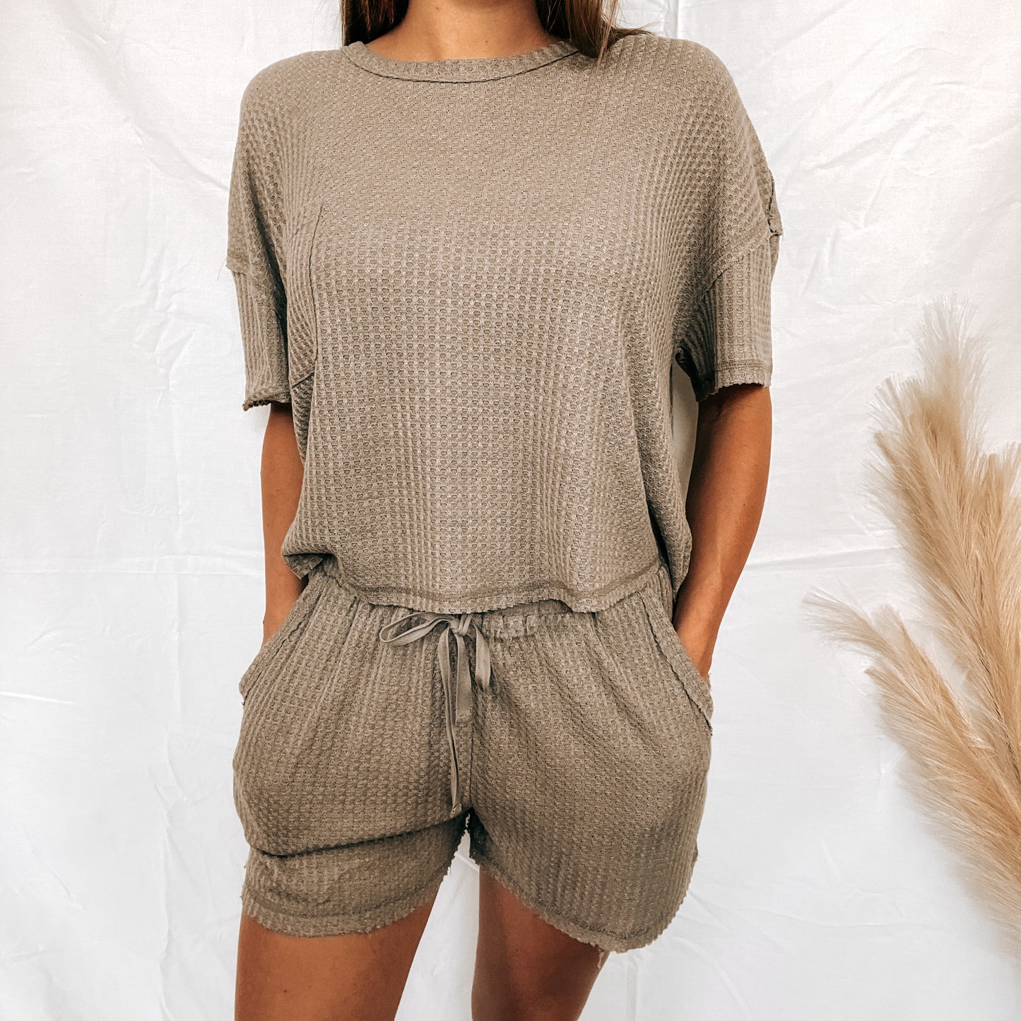 Waffle Knit Lounge Set