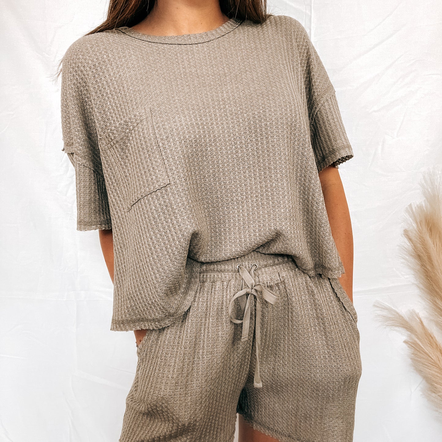 Waffle Knit Lounge Set